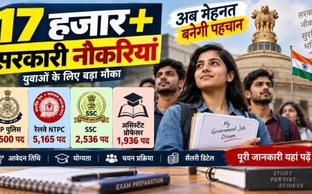 सरकारी नौकरी की तैयारी कर रहे युवाओं के लिए बड़ा मौका, 17 हजार से ज्यादा पदों पर भर्तियां